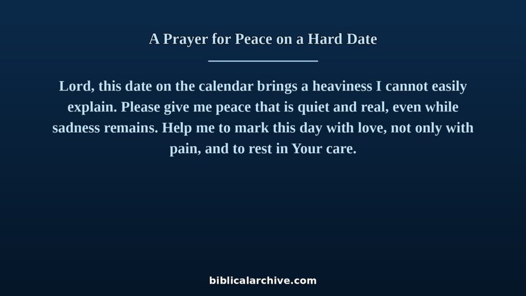 A Prayer for Peace on a Hard Date