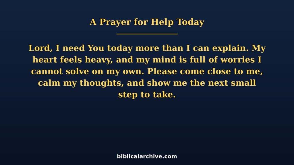 A Prayer for Help Today