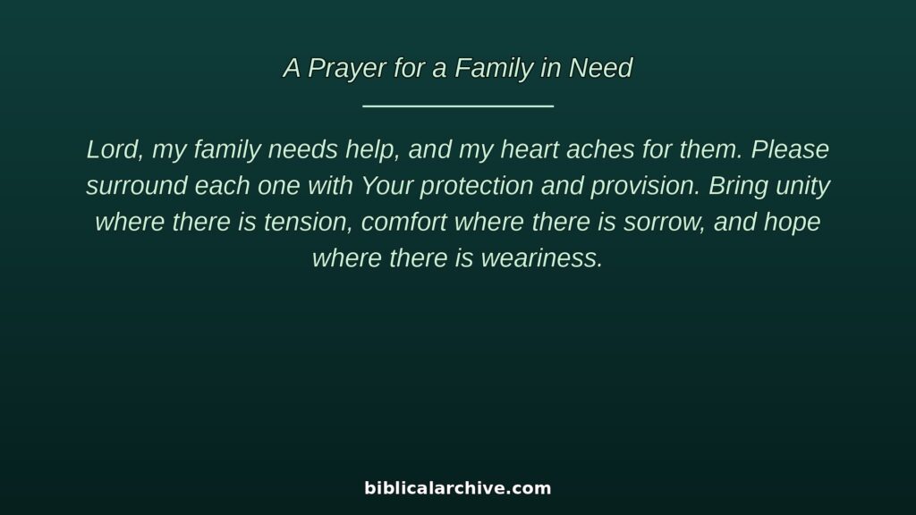 A Prayer for a Family in Need